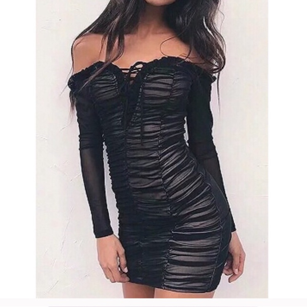 Maura Mesh Long Sleeve Mini Dress - Picture 2 of 8